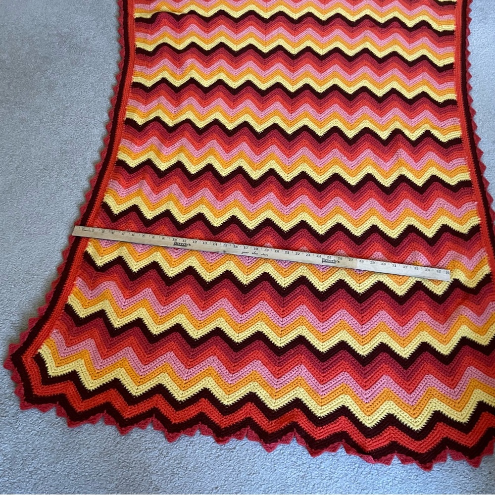 Beautiful Handmade Crochet Chevron Afghan - Fall Colors! ππππ - Picture 3 of 4